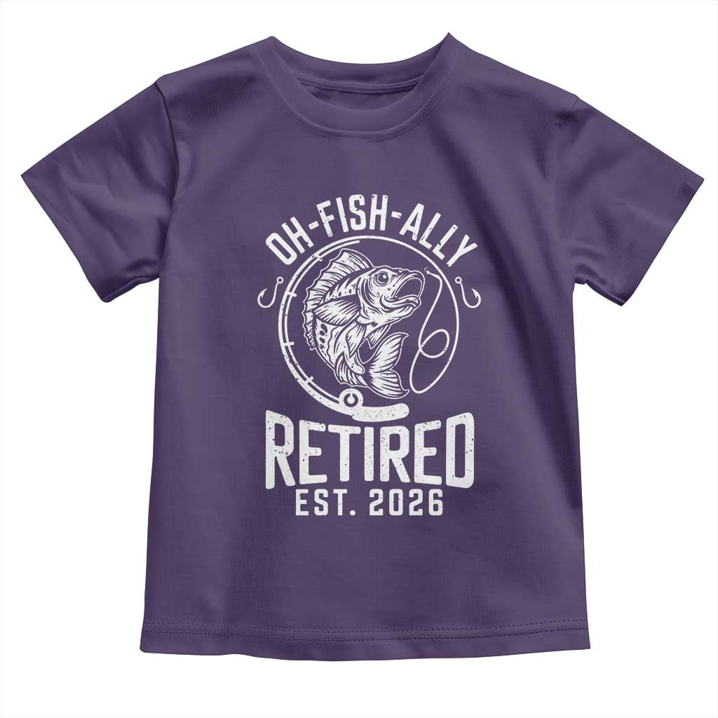 Officially Retired Est 2026 Fishing Toddler T Shirt Funny Fishing Retirement Gift TS12 Purple Print Your Wear