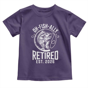 Officially Retired Est 2026 Fishing Toddler T Shirt Funny Fishing Retirement Gift TS12 Purple Print Your Wear