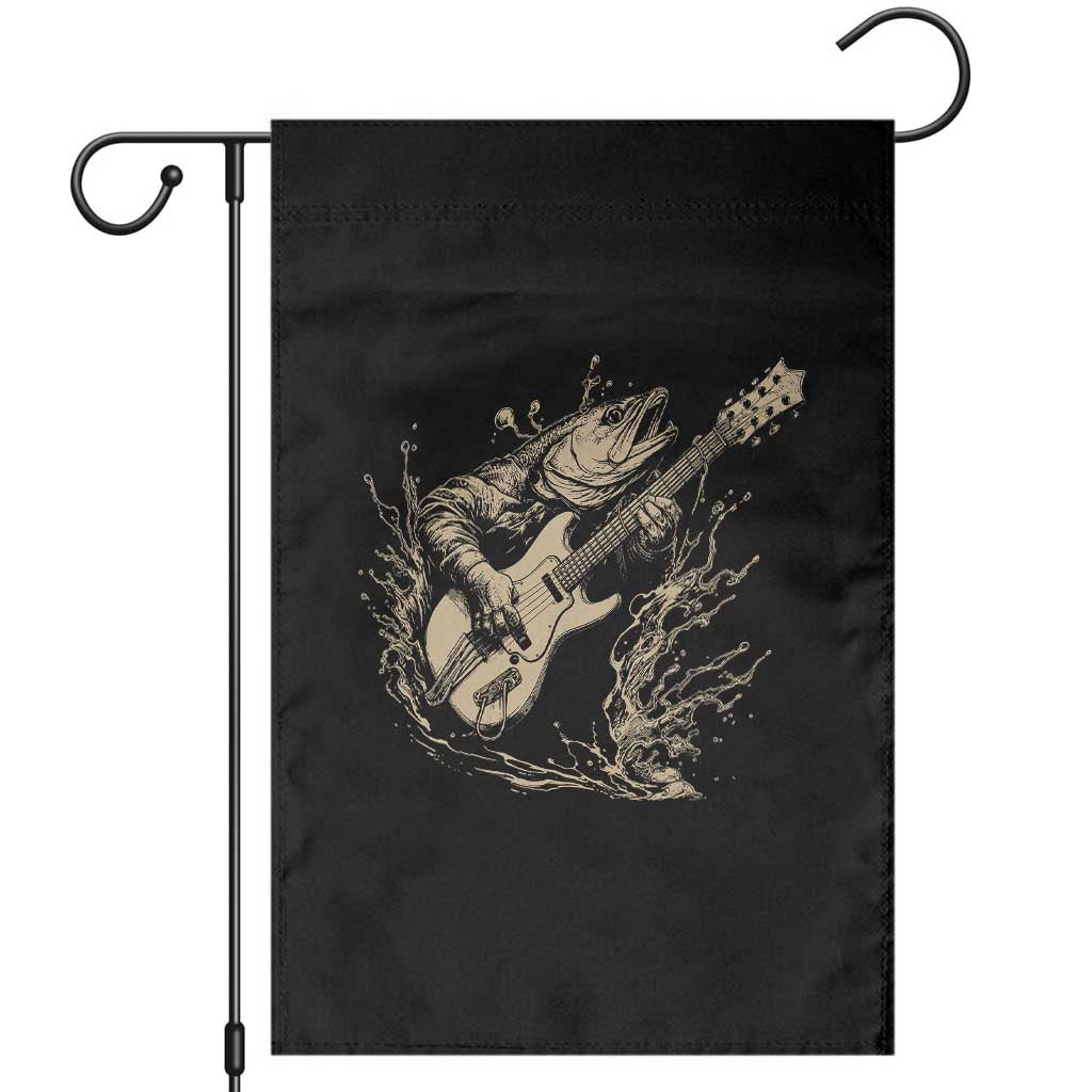 Vintage Trout Playing Guitar Garden Flag Funny Fishing Musician Gift TS12 Black Print Your Wear