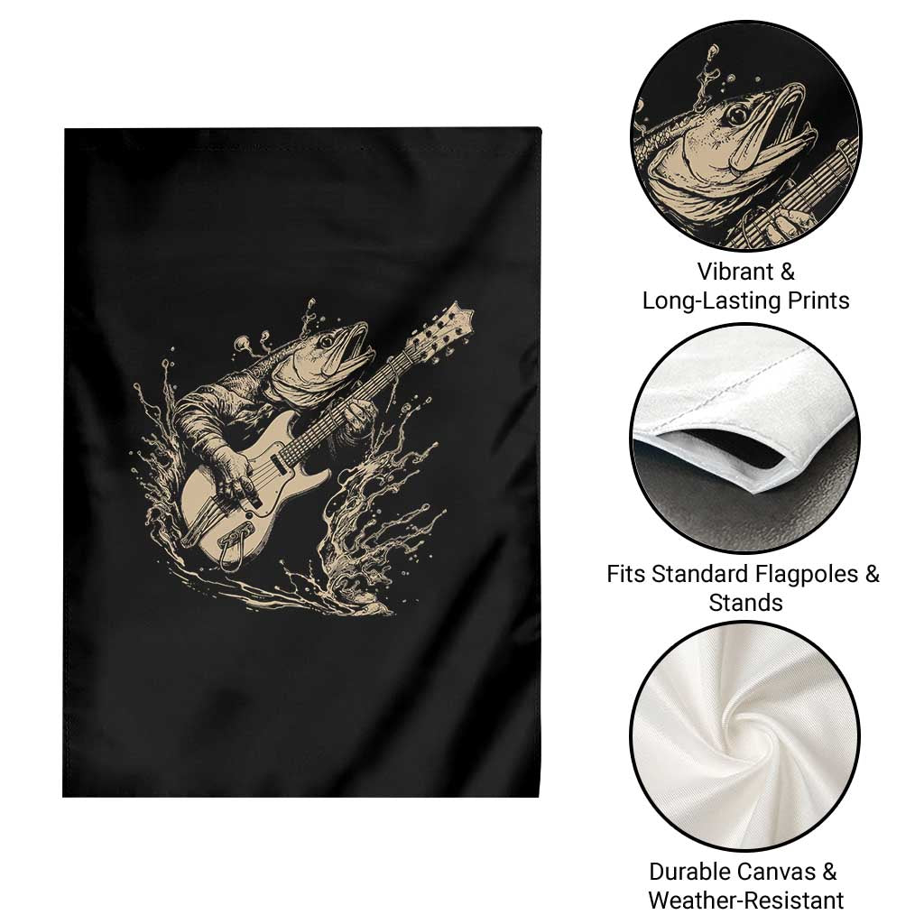 Vintage Trout Playing Guitar Garden Flag Funny Fishing Musician Gift TS12 Print Your Wear
