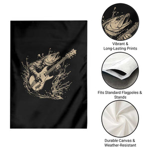 Vintage Trout Playing Guitar Garden Flag Funny Fishing Musician Gift TS12 Print Your Wear