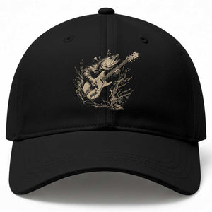 Vintage Trout Playing Guitar Baseball Cap Funny Fishing Musician Gift TS12 Print Your Wear