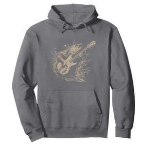 Vintage Trout Playing Guitar Hoodie Funny Fishing Musician Gift TS12 Charcoal Print Your Wear