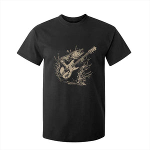 Vintage Trout Playing Guitar T Shirt For Kid Funny Fishing Musician Gift TS12 Black Print Your Wear