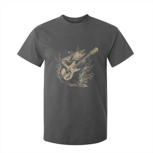 Vintage Trout Playing Guitar T Shirt For Kid Funny Fishing Musician Gift TS12 Dark Heather Print Your Wear