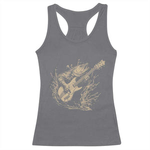 Vintage Trout Playing Guitar Racerback Tank Top Funny Fishing Musician Gift TS12 Charcoal Print Your Wear