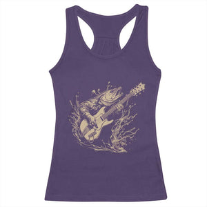 Vintage Trout Playing Guitar Racerback Tank Top Funny Fishing Musician Gift TS12 Purple Print Your Wear