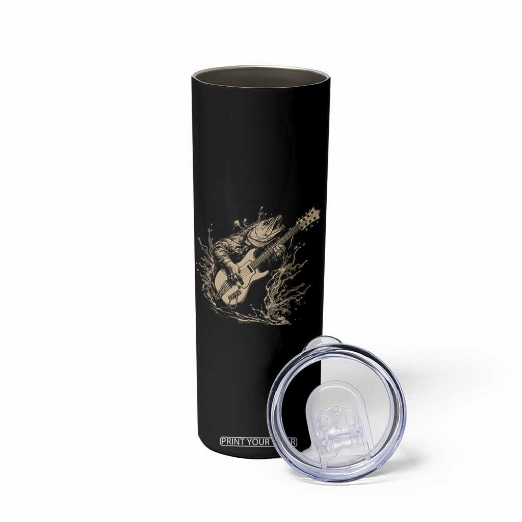 Vintage Trout Playing Guitar Skinny Tumbler Funny Fishing Musician Gift TS12 Print Your Wear