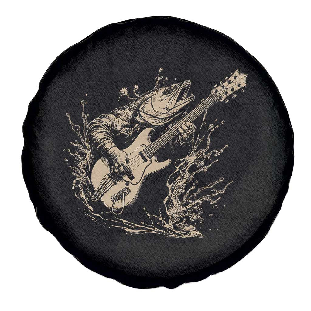 Vintage Trout Playing Guitar Spare Tire Cover Funny Fishing Musician Gift TS12 Print Your Wear