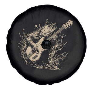 Vintage Trout Playing Guitar Spare Tire Cover Funny Fishing Musician Gift TS12 Print Your Wear