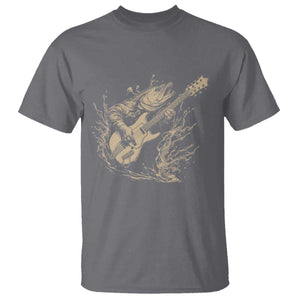Vintage Trout Playing Guitar T Shirt Funny Fishing Musician Gift TS12 Charcoal Print Your Wear