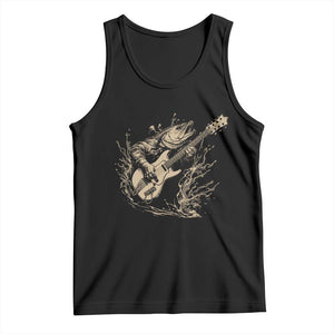 Vintage Trout Playing Guitar Tank Top Funny Fishing Musician Gift TS12 Black Print Your Wear