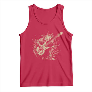 Vintage Trout Playing Guitar Tank Top Funny Fishing Musician Gift TS12 Red Print Your Wear