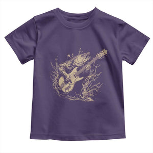 Vintage Trout Playing Guitar Toddler T Shirt Funny Fishing Musician Gift TS12 Purple Print Your Wear