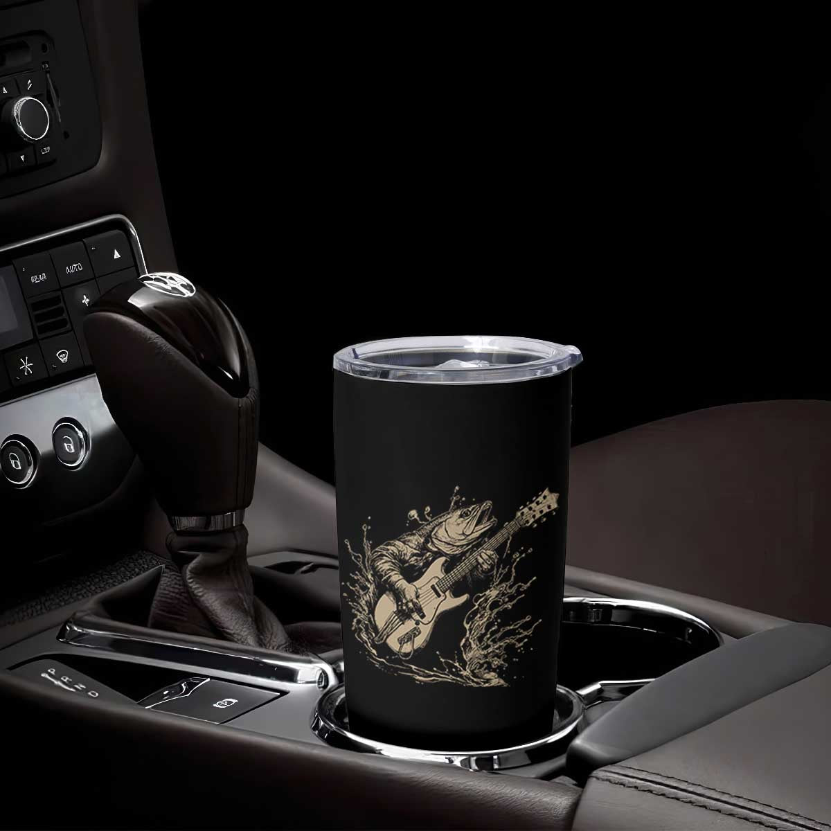 Vintage Trout Playing Guitar Tumbler Cup Funny Fishing Musician Gift TS12 Print Your Wear