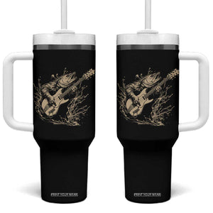 Vintage Trout Playing Guitar Tumbler With Handle Funny Fishing Musician Gift TS12 One Size: 40 oz Black Print Your Wear