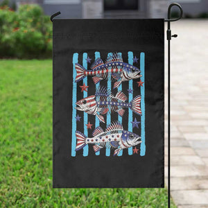 Patriotic Striped Bass Fishing Skeleton Garden Flag USA Flag Angler Gift TS12 Print Your Wear