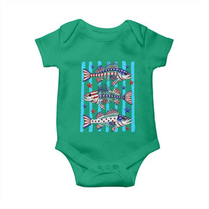 Patriotic Striped Bass Fishing Skeleton Baby Onesie USA Flag Angler Gift TS12 Irish Green Print Your Wear