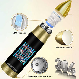 Patriotic Striped Bass Fishing Skeleton Bullet Tumbler USA Flag Angler Gift TS12 Print Your Wear
