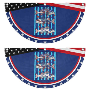 Striped Bass Fishing Skeleton Patriotic Fan Flag USA Flag Angler Gift