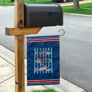Striped Bass Fishing Skeleton Patriotic Garden Flag USA Flag Angler Gift TS12 Classic Blue Red Print Your Wear