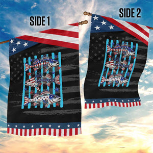 Striped Bass Fishing Skeleton Patriotic Garden Flag USA Flag Angler Gift TS12 Print Your Wear