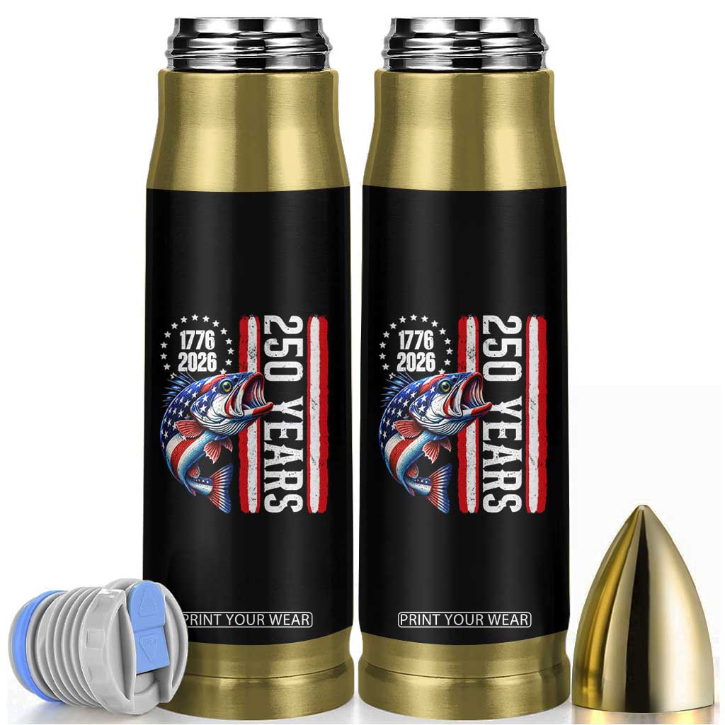 Vintage USA 250th Anniversary Bass Fishing Patriotic Gift Bullet Tumbler TS12 Black Print Your Wear