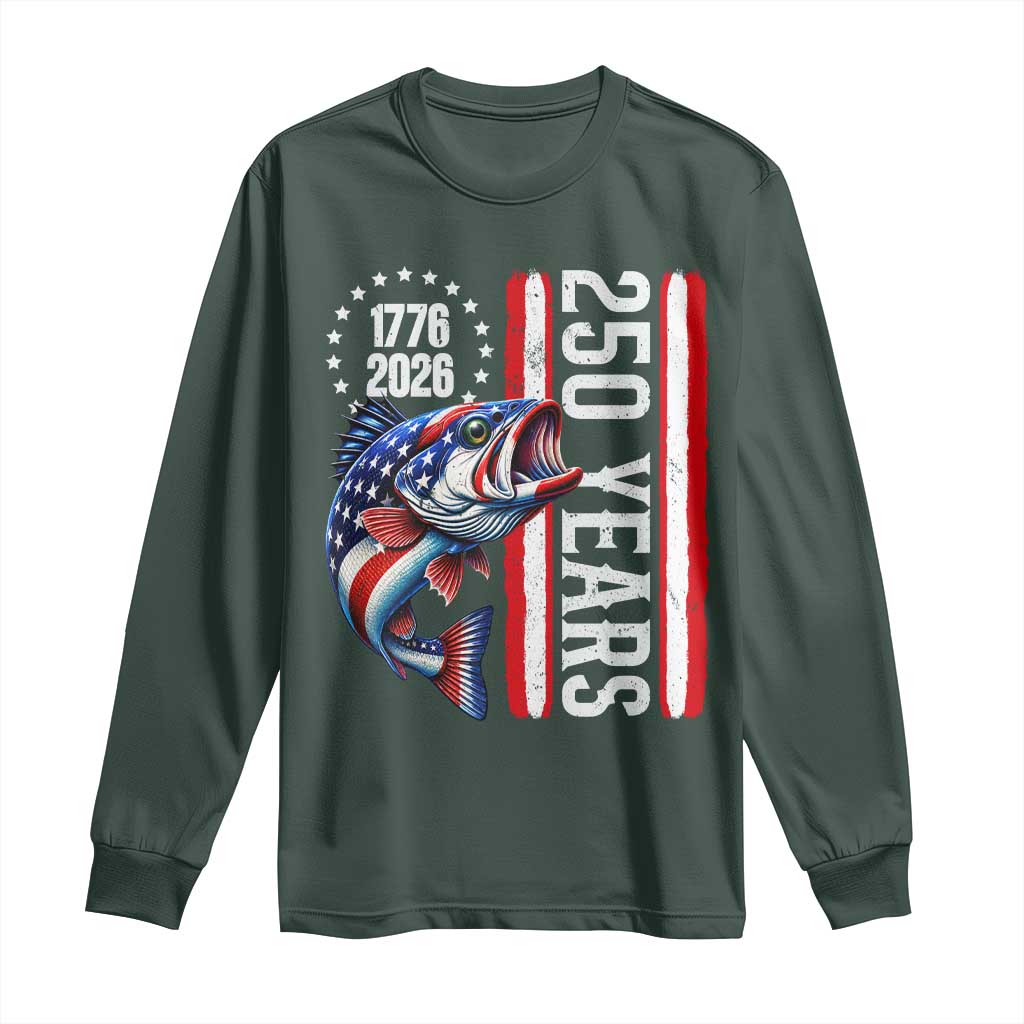 Vintage USA 250th Anniversary Crawfish Patriotic Gift Long Sleeve Shirt TS12 Dark Forest Green Print Your Wear