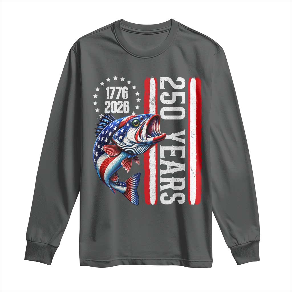 Vintage USA 250th Anniversary Crawfish Patriotic Gift Long Sleeve Shirt TS12 Dark Heather Print Your Wear