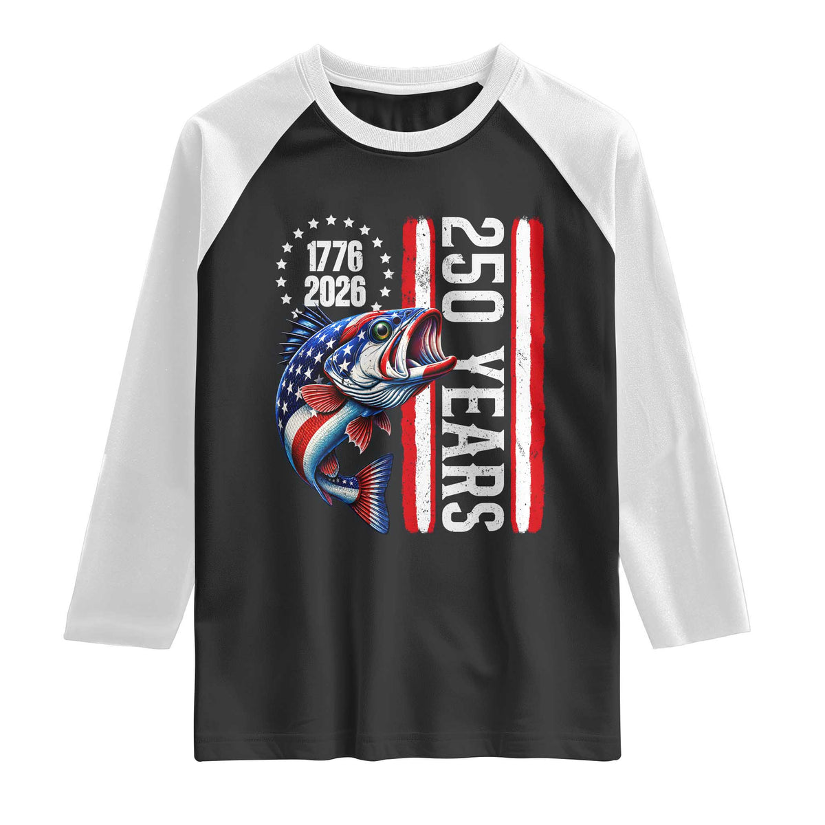 Vintage USA 250th Anniversary Crawfish Patriotic Gift Raglan Shirt TS12 Black White Print Your Wear