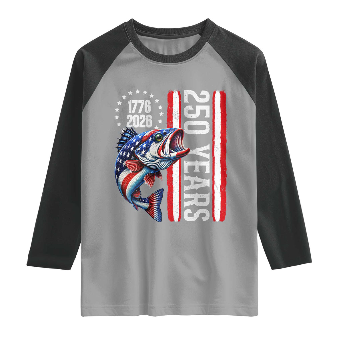 Vintage USA 250th Anniversary Crawfish Patriotic Gift Raglan Shirt TS12 Sport Gray Black Print Your Wear