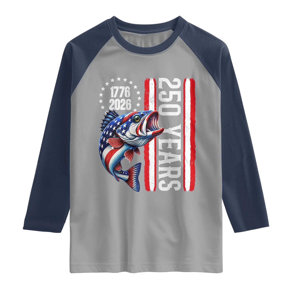 Vintage USA 250th Anniversary Crawfish Patriotic Gift Raglan Shirt TS12 Sport Gray Navy Print Your Wear