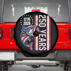 Vintage USA 250th Anniversary Bass Fishing Patriotic Gift Spare Tire Cover TS12 Black Print Your Wear