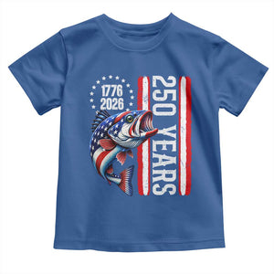 Vintage USA 250th Anniversary Bass Fishing Patriotic Gift Toddler T Shirt TS12 Royal Blue Print Your Wear