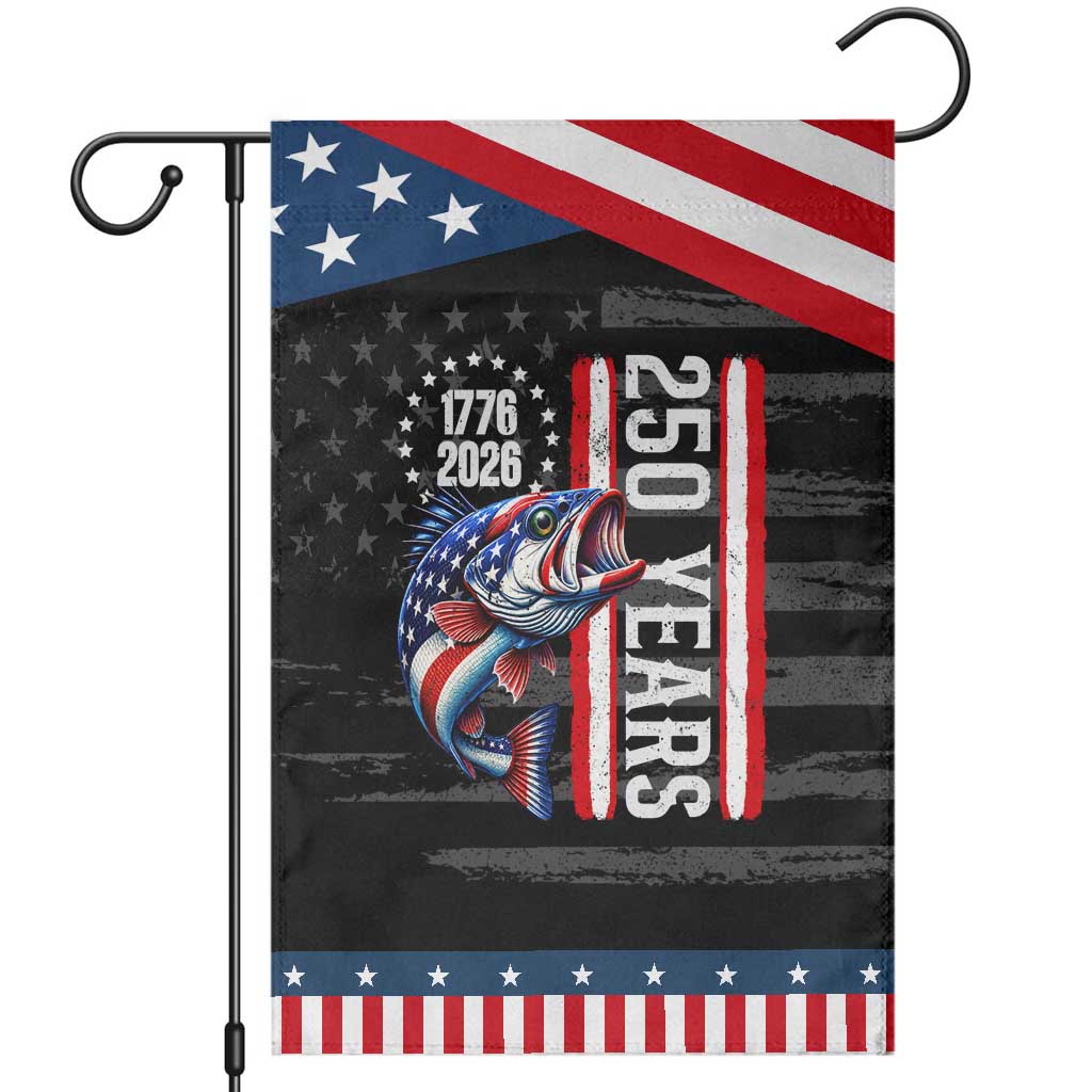 Vintage USA 250th Anniversary Bass Fishing Lover Gift Patriotic Garden Flag TS12 Distressed Black Blue Print Your Wear