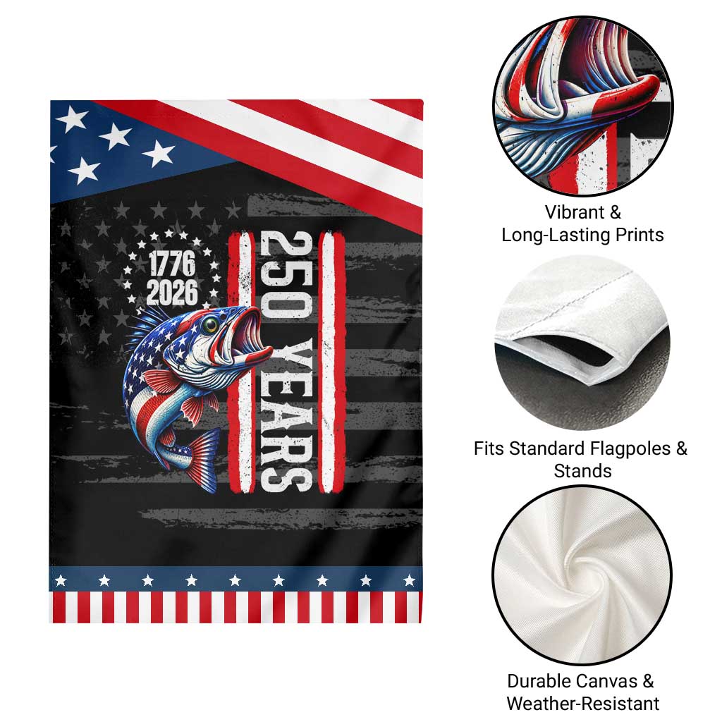 Vintage USA 250th Anniversary Bass Fishing Lover Gift Patriotic Garden Flag TS12 Print Your Wear