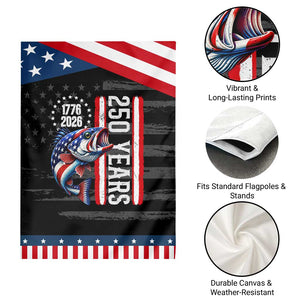 Vintage USA 250th Anniversary Bass Fishing Lover Gift Patriotic Garden Flag TS12 Print Your Wear