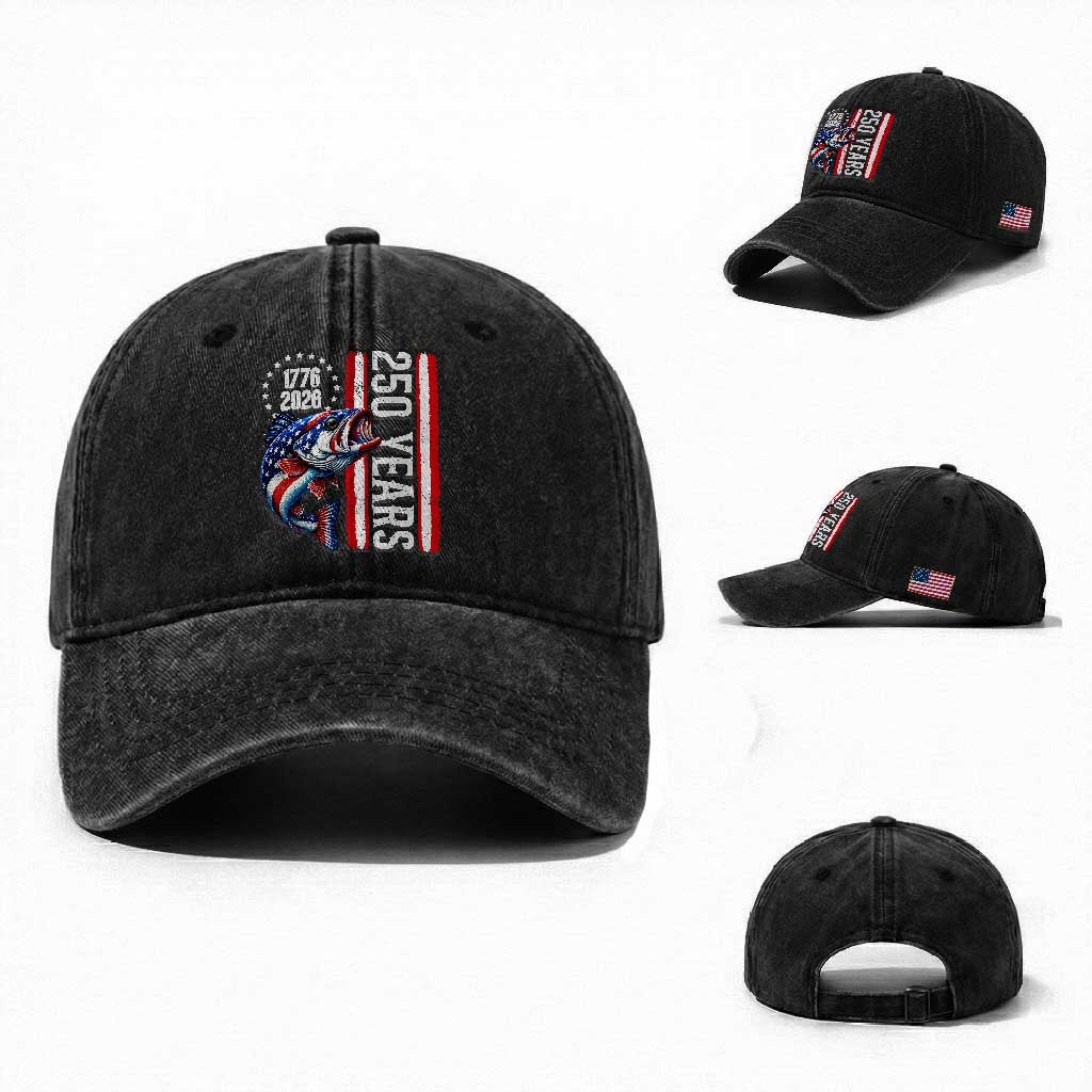 Vintage USA 250th Anniversary Crawfish Patriotic Gift Washed Cotton Baseball Cap TS12 Washed Cap Universal Fit Black Print Your Wear