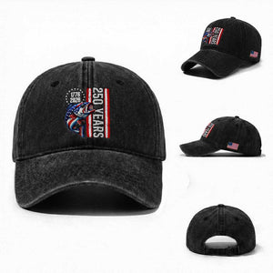 Vintage USA 250th Anniversary Crawfish Patriotic Gift Washed Cotton Baseball Cap TS12 Washed Cap Universal Fit Black Print Your Wear