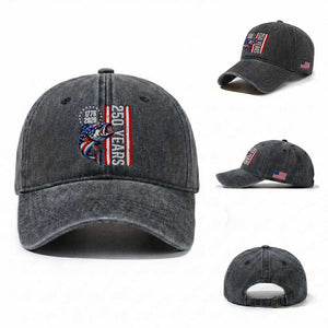 Vintage USA 250th Anniversary Crawfish Patriotic Gift Washed Cotton Baseball Cap TS12 Washed Cap Universal Fit Dark Gray Print Your Wear