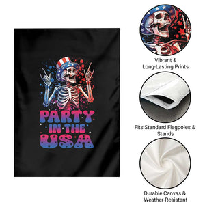 Funny Party In The USA Skeleton Rock Hand Garden Flag 4th Of July Rocker Gift TS12 Print Your Wear