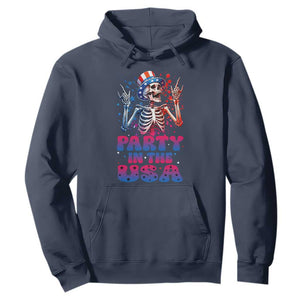 Funny Party In The USA Skeleton Rock Hand Hoodie 4th Of July Rocker Gift TS12 Navy Print Your Wear