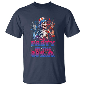 Funny Party In The USA Skeleton Rock Hand T Shirt 4th Of July Rocker Gift TS12 Navy Print Your Wear