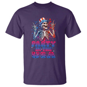 Funny Party In The USA Skeleton Rock Hand T Shirt 4th Of July Rocker Gift TS12 Purple Print Your Wear