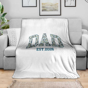 Promoted To Dad Est 2026 Throw Blanket Camo Fishing New Dad Gift TS12 Print Your Wear
