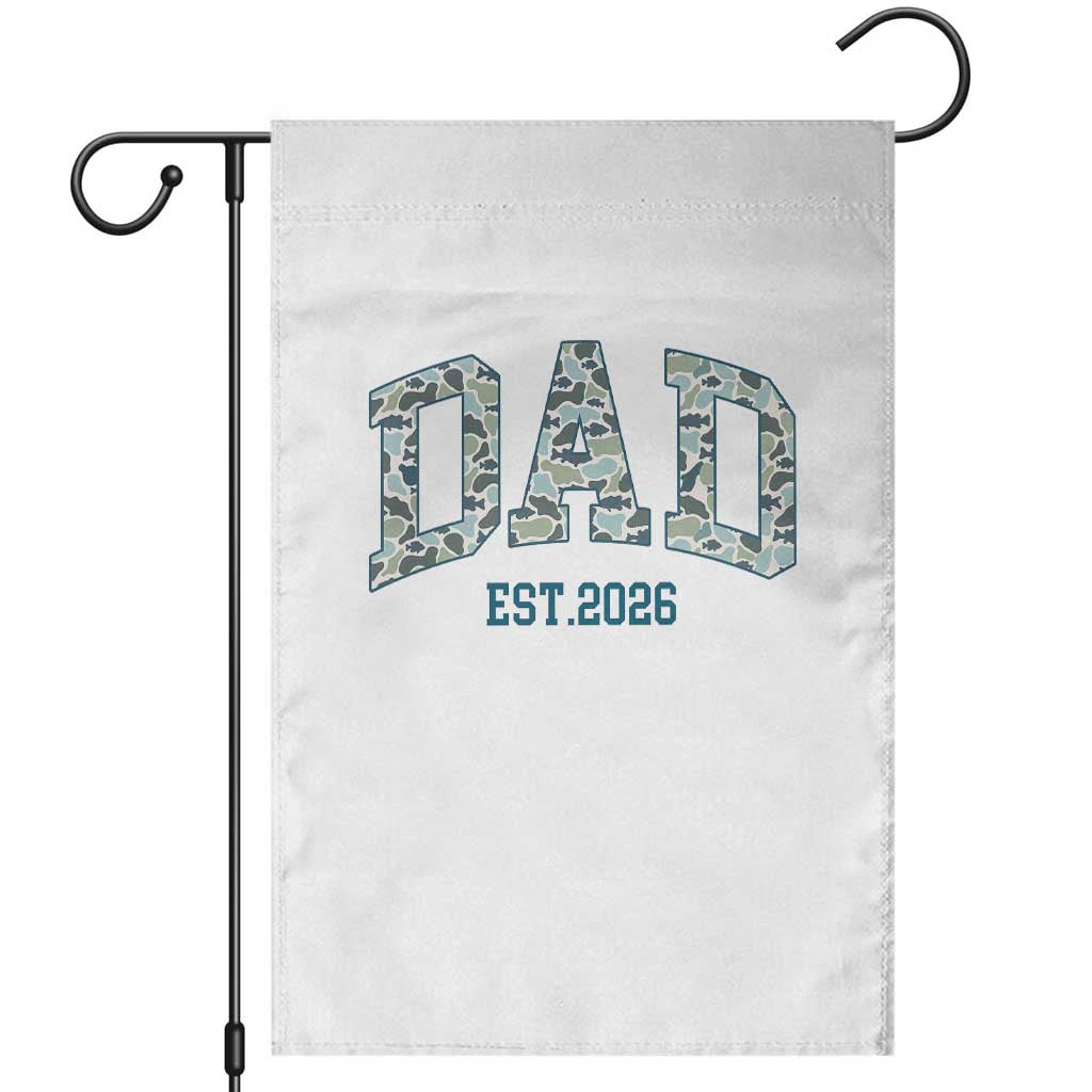 Promoted To Dad Est 2026 Garden Flag Camo Fishing New Dad Gift TS12 White Print Your Wear