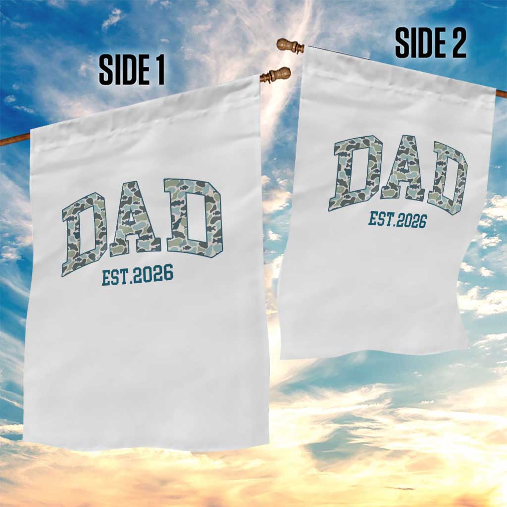 Promoted To Dad Est 2026 Garden Flag Camo Fishing New Dad Gift TS12 Print Your Wear