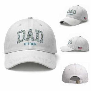 Promoted To Dad Est 2026 Baseball Cap Camo Fishing New Dad Gift TS12 Baseball Cap Universal Fit White Print Your Wear