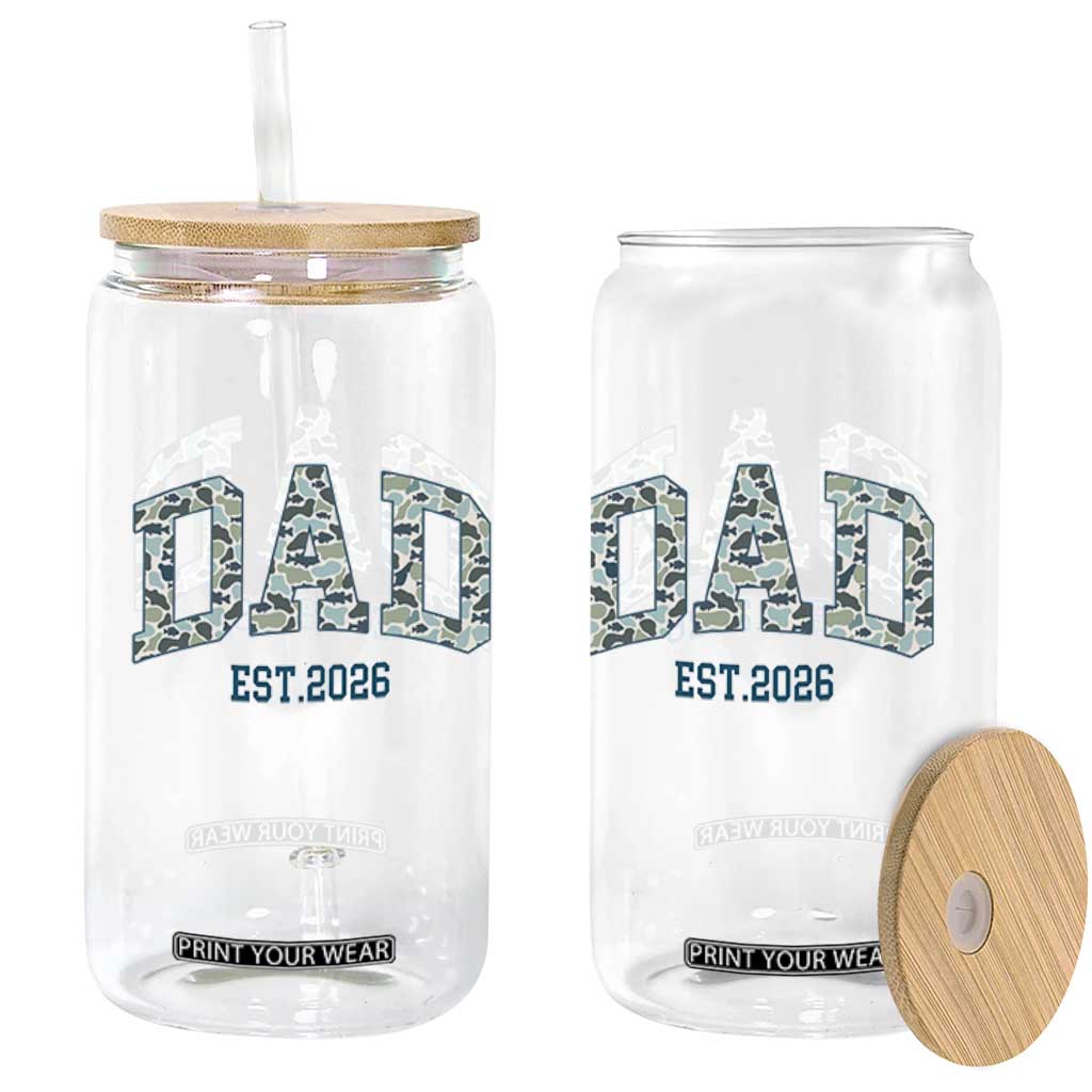 Promoted To Dad Est 2026 Glass Can Camo Fishing New Dad Gift TS12 Print Your Wear