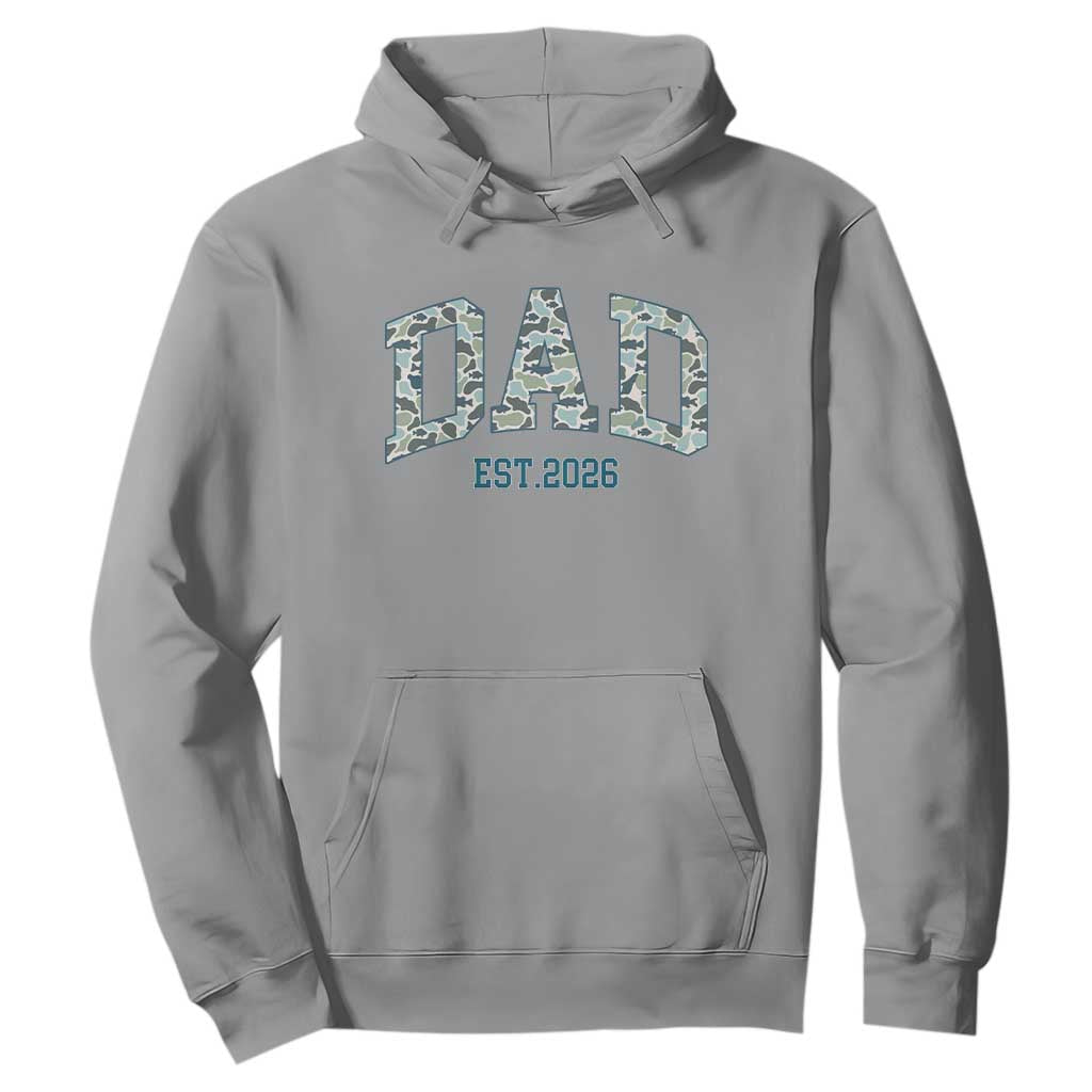 Promoted To Dad Est 2026 Hoodie Camo Fishing New Dad Gift TS12 Sport Gray Print Your Wear
